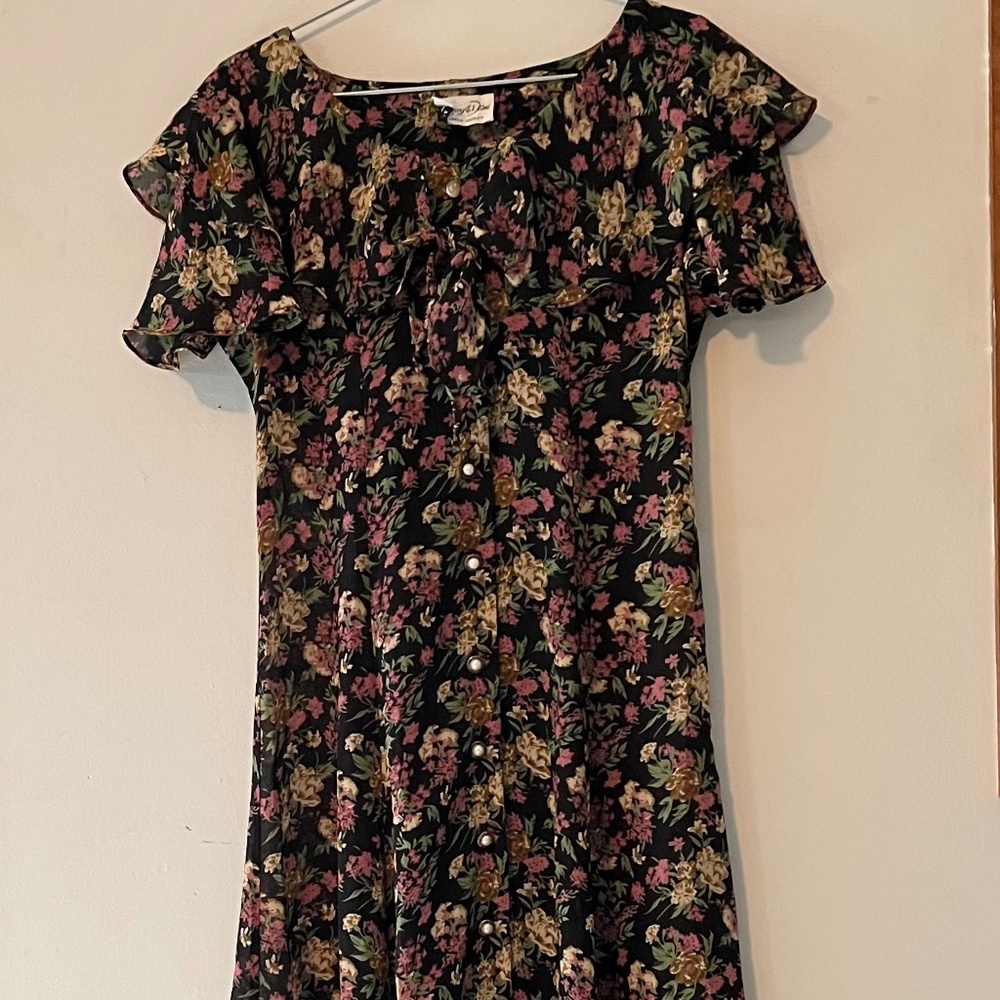 Vintage Button front Maxi Dress